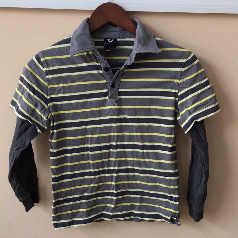Striped Gray and Yellow cotton shirt